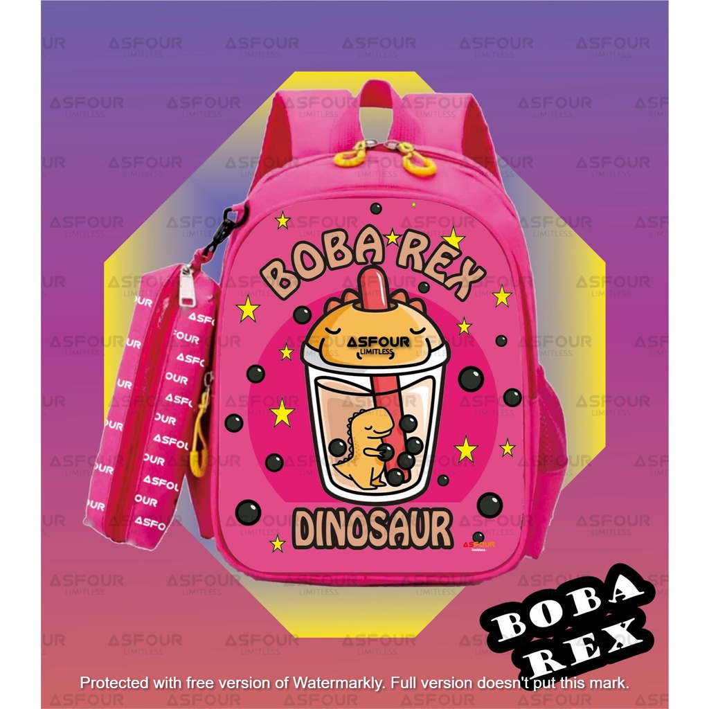 ASFOUR - Boba Rex as Boba printing Tas ransel anak TK PAUD SD tas sekolah motif boba termurah bisa cod tas gemblok anak kelas 1 2 3 4 tas ngaji