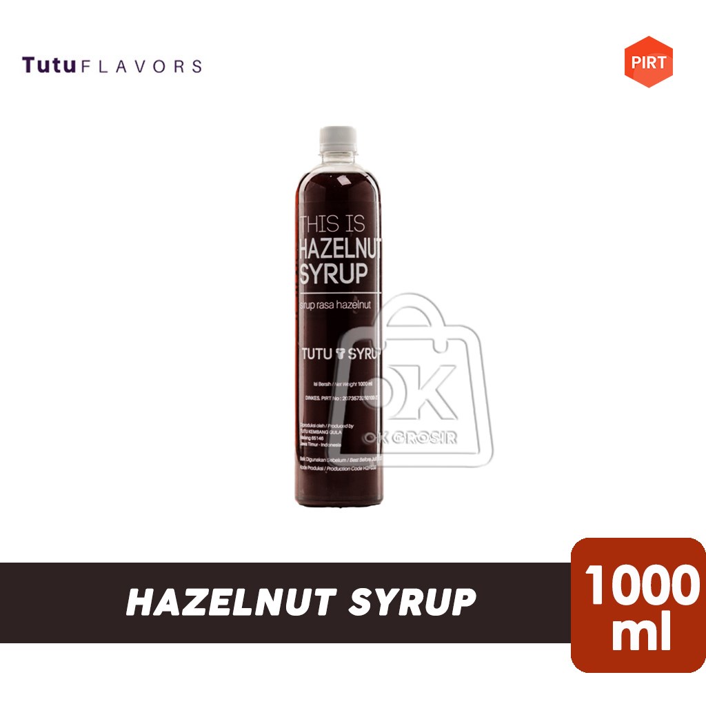 

Tutu Hazelnut Syrup / Sirup Hazelnut (Botol Plastik 1000ml)