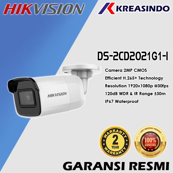 HIKVISION DS-2CD2021G1-I Smart IPCAM IP Camera Wifi CCTV 2MP Outdoor