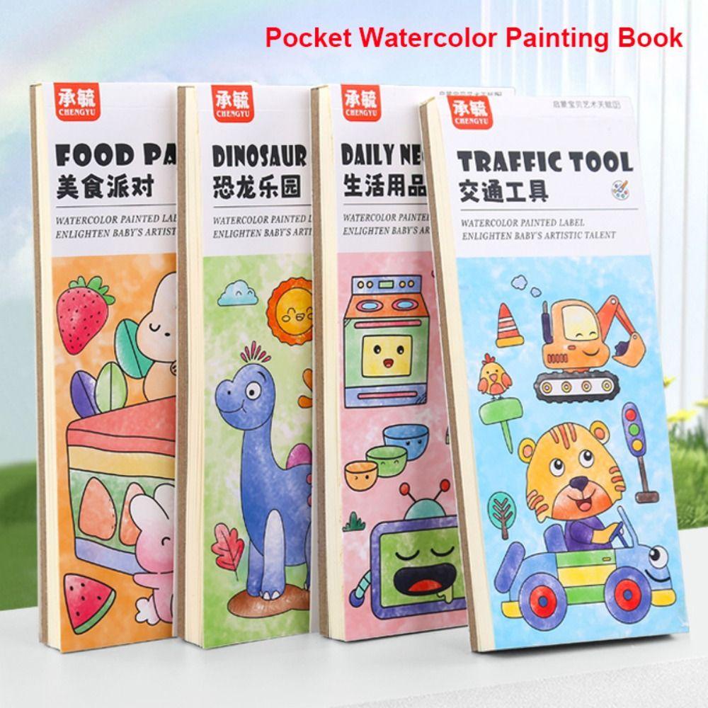 Preva Pocket Watercolor Painting Book Portable Alat Edukasi Dini Hadiah Mewarnai Buku Lukisan Air