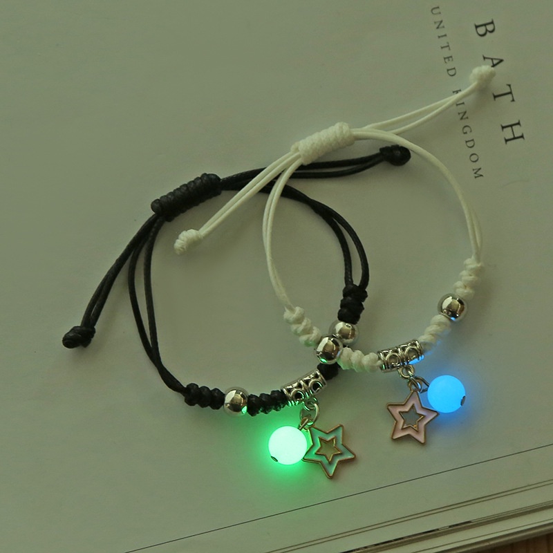 1 Pasang Gelang Luminous Gaya Korea Untuk Pasangan
