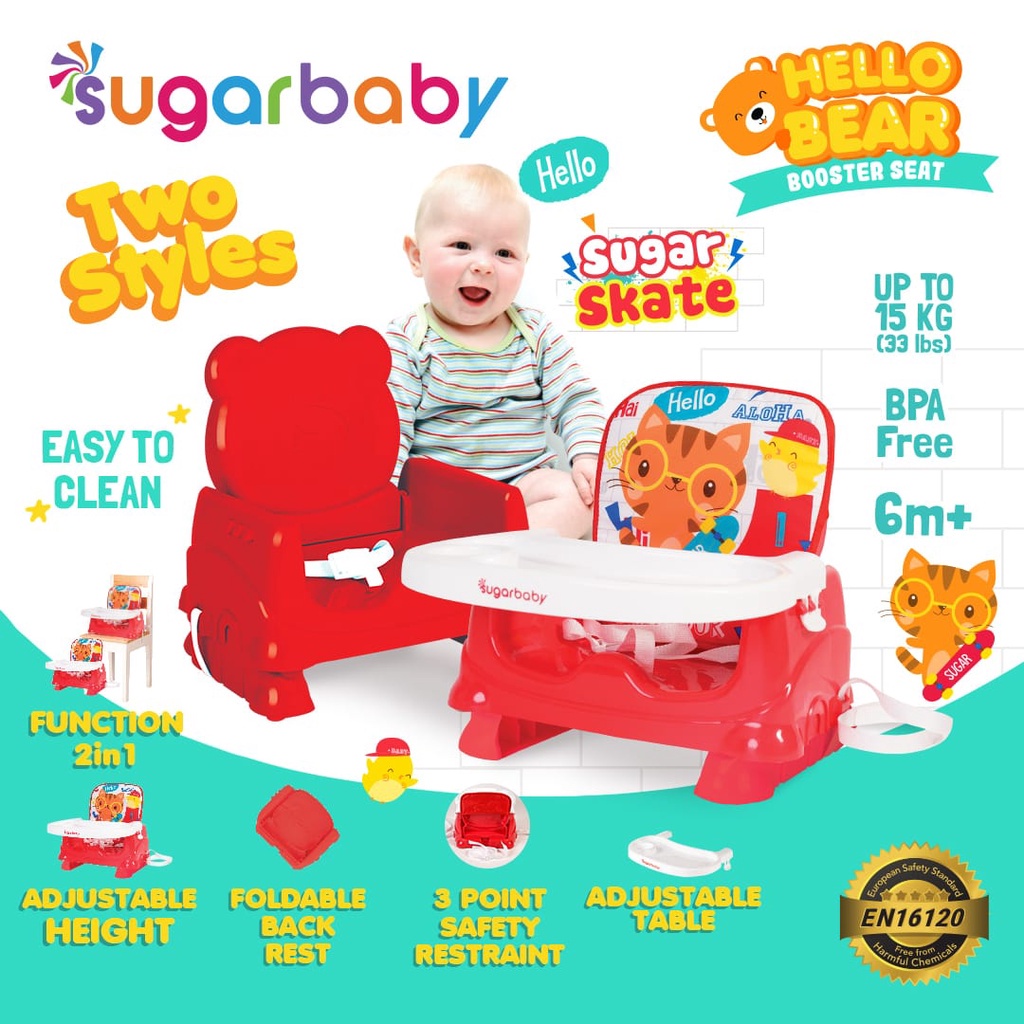 Sugarbaby Fun Chair (Convertible Baby High Chair 6in1) KURSI MAKAN BAYI SUGAR BABY MY CHAIR BABY BOOSTER HIGH CHAIR SUGARBABY 6 POSISI KURSI Makan sugarbaby High Chair KUrsi makan bayi kursi makan FEeding set booster high chair kursi makan bayi