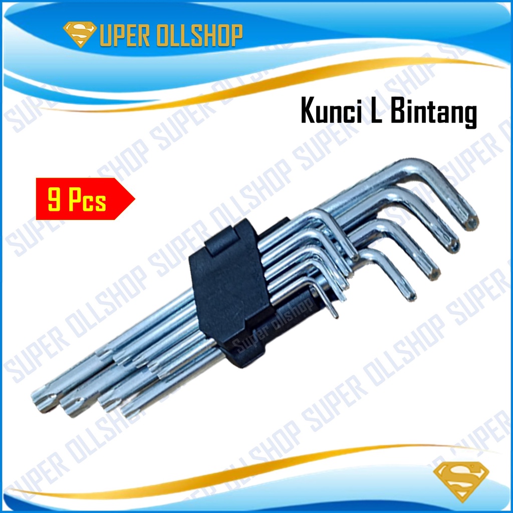 Kunci L Panjang Ujung Bintang Extra Long 1 Set 9 PCS Hex Key Wrench Long Star Murah