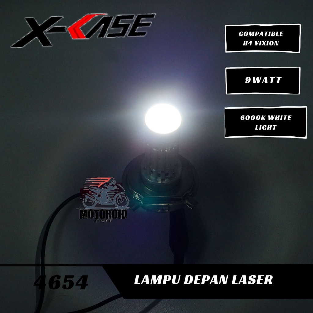 LAMPU DEPAN LASER XCASE MOTOR VIXION KAKI H4 SUPER TERANG LAMPU MOTOR 3 KAKI UNIVERSAL