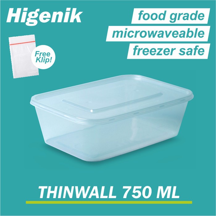 Bento Thinwall 750 Ml / Food Container Box / Kotak Makan Plastik / Mika Box