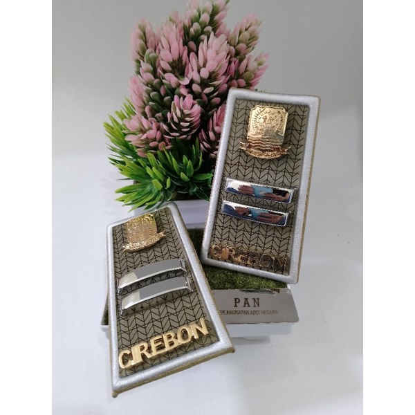 Pangkat PDH ASN CIREBON 2B Lis Putih Kain Akrilik