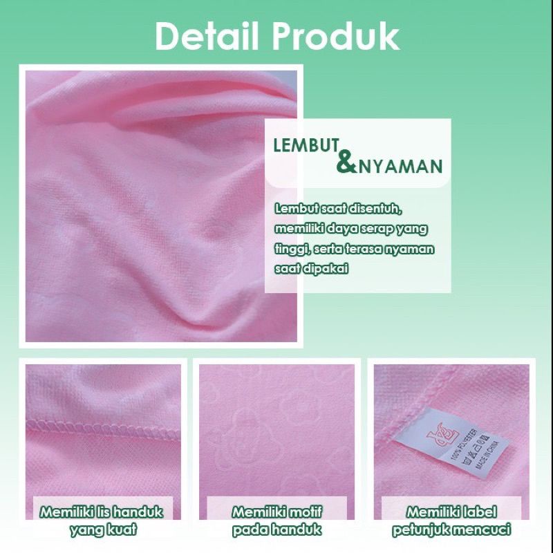 MJ88 HANDUK MANDI UKURAN 70 CM X 140 CM MOTIF BERUANG / HANDUK MICROFIBER MOTIF BERUANG SUPER MURAH