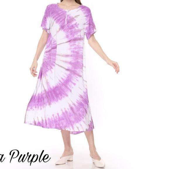 Daster Unik daster jumbo ibu menyusui katun adem daster bali premium - PURPLE