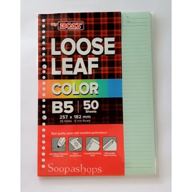 

Isi Kertas File Binder Warna Big Boss B5 Garis Isi 50 Lembar