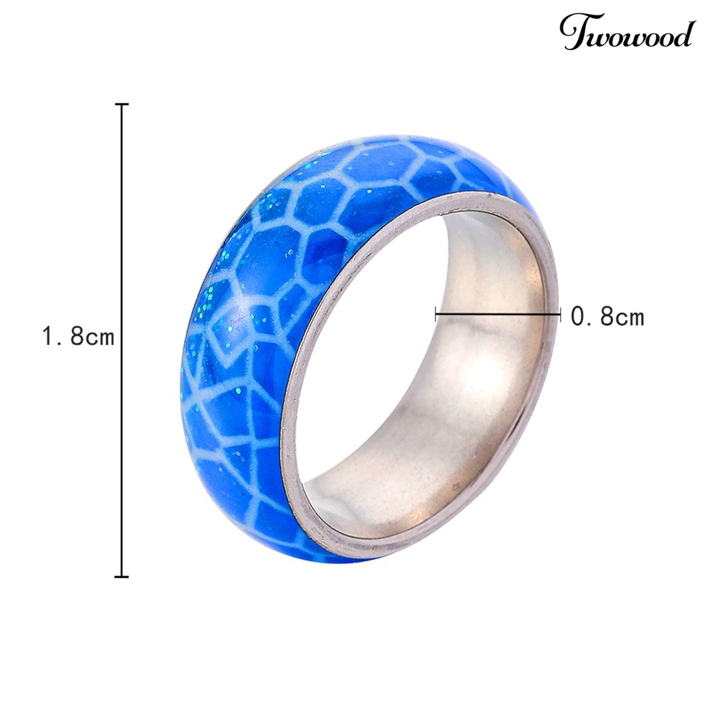 Cincin Luminous Bahan Stainless Steel Gaya Vintage Untuk Unisex