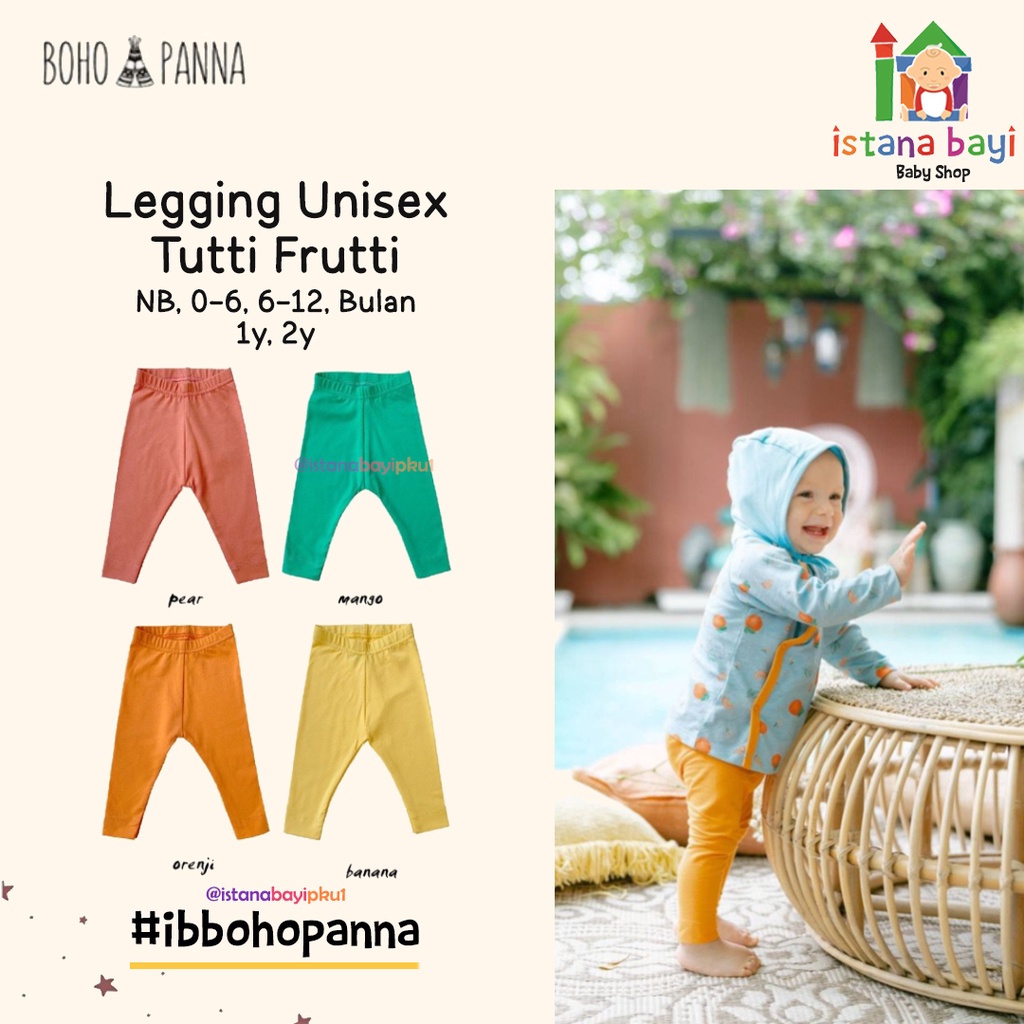 BOHOPANNA - LEGGING UNISEX TUTTI FRUTTI - LEGGING ANAK 0-2 TAHUN