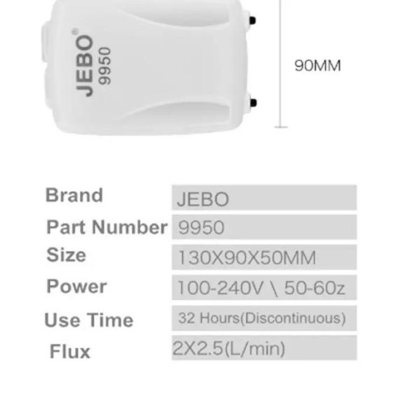 Aerator jebo 9950 Aerator ACDC Airpump ac dc Pompa Udara Kolam - 9950