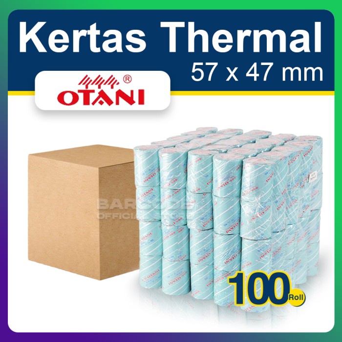 

Kertas Thermal Otani 57x47 mm - 57x47mm 1 Dus isi 100 Roll Struk Kasir DEVINA36