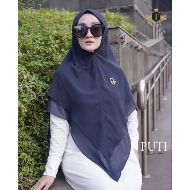 JILBAB INSTAN PUTI CERUTY TWO LAYER BY THEWA FREE BROS