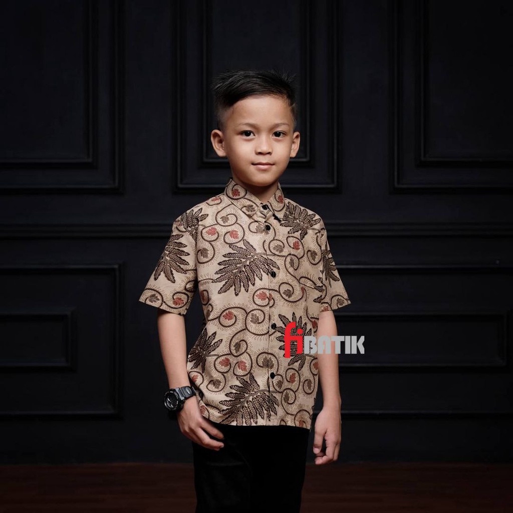 Kemeja batik anak laki-laki lengan panjang Dan Pendek usia 2-13 Tahun batik premium kualitas super harga murah // Batik Anak Kerah Sanghai