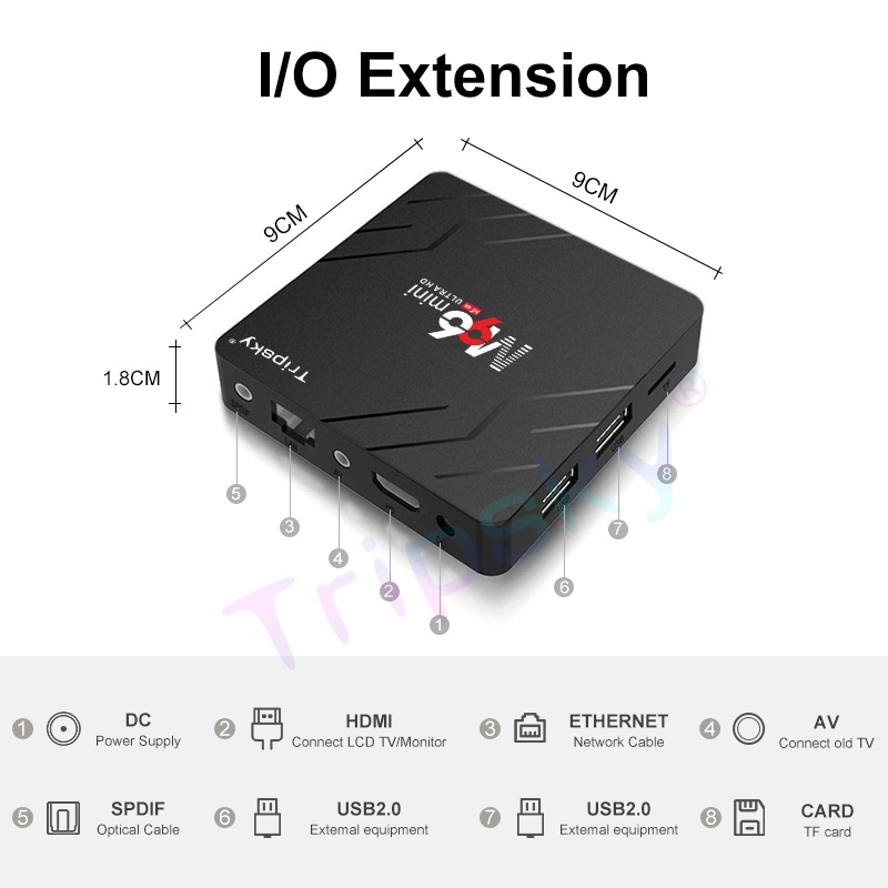 CUCI GUDANG Tripsky M96mini-Voice version Android Tv Box Ram 2gb Rom 16gb Android Tv 13 OS STB