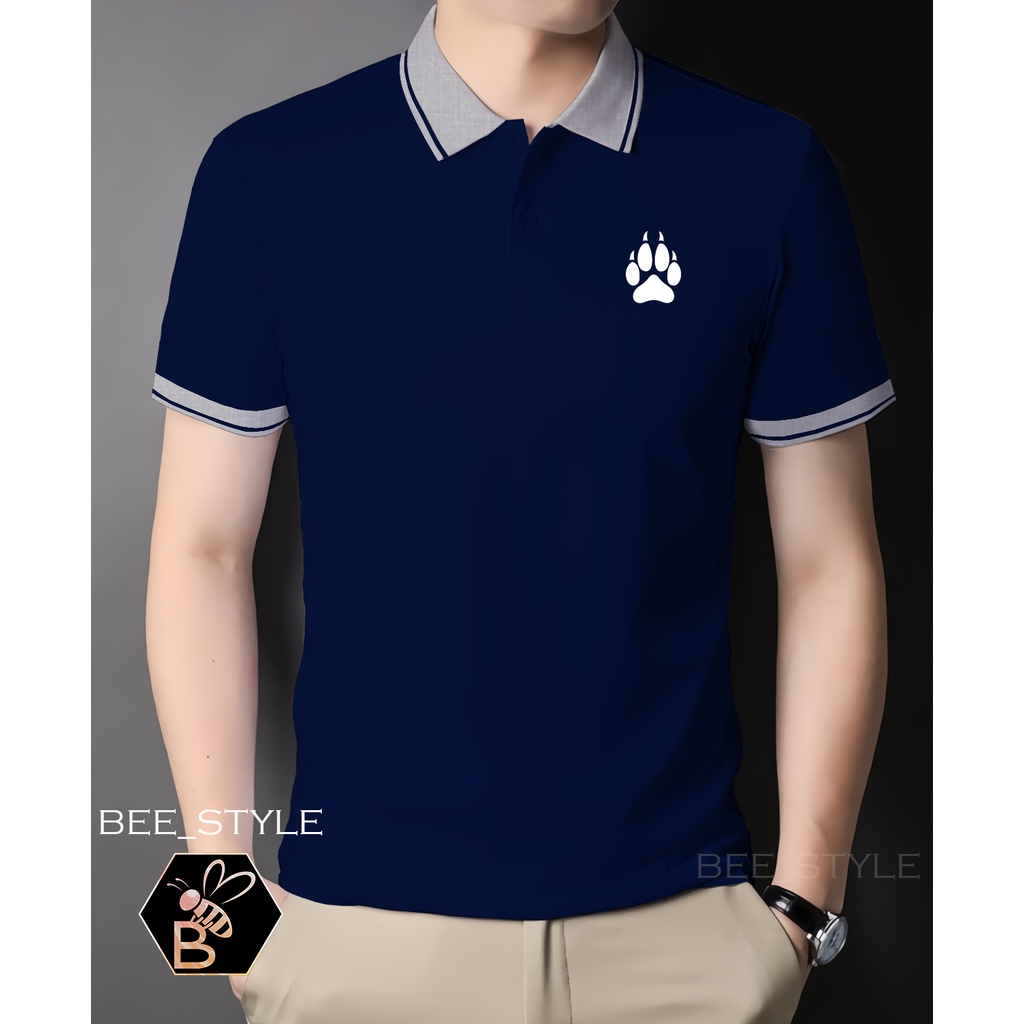 Kaos Kerah Kombi Logo Paw / Kaos Pria Logo Paw / Polo Shirt Kerah Kombi