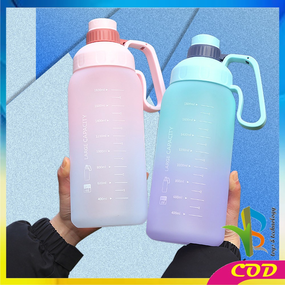 RB-C301 Botol Minum Motivasi 2 Liter / Botol Minum Penanda Waktu Food Grade / Botol Air Minum Gradiasi BPA FREE