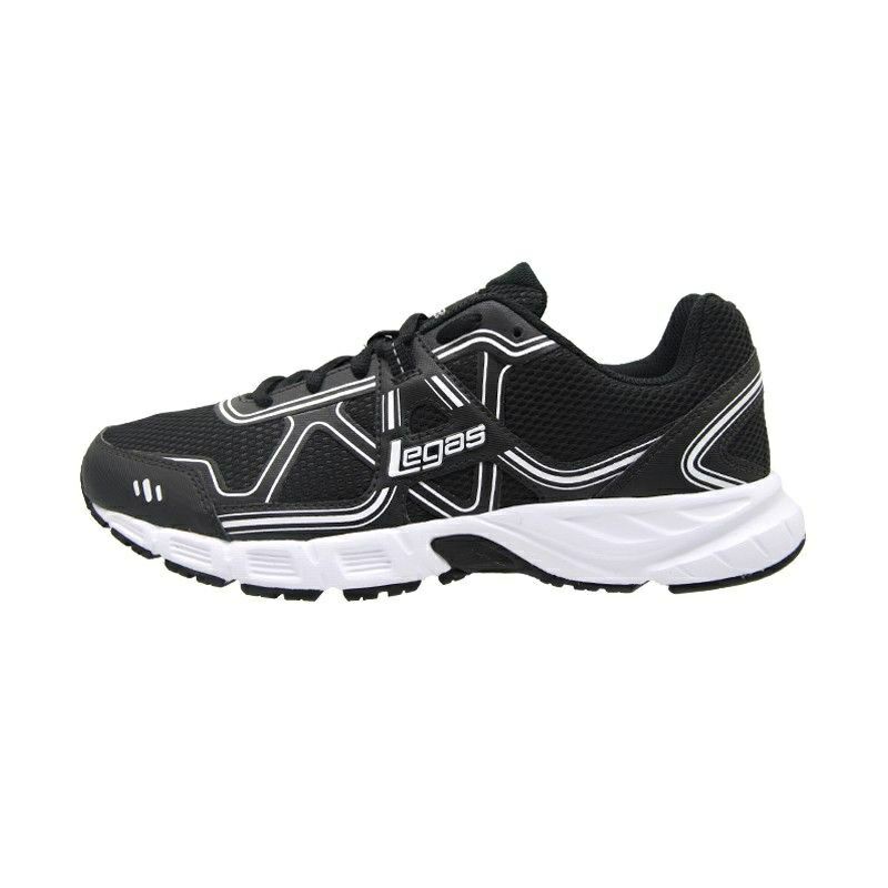 Sepatu League Legas Strakto LA M Black Running Shoes Cowo Cewe Hitam Sneakers Pria Wanita Sepatu Sek