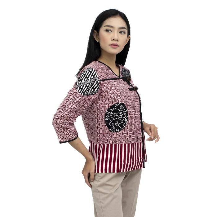 BATIK WANITA | BLOUSE BATIK | ATASAN BATIK | BOLA MERAH