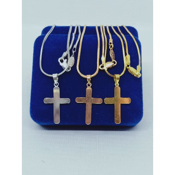 Kalung kasandra flexy + liontin salib polos / kalung perak asli silver 925 lapis emas/ kalung fashion wanita terbaru