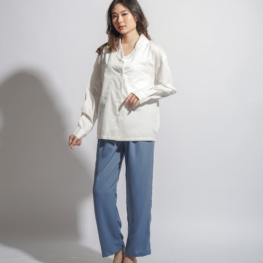 Seroja Kemeja Wanita Blouse Katun Poplin Seras by Darling Angel