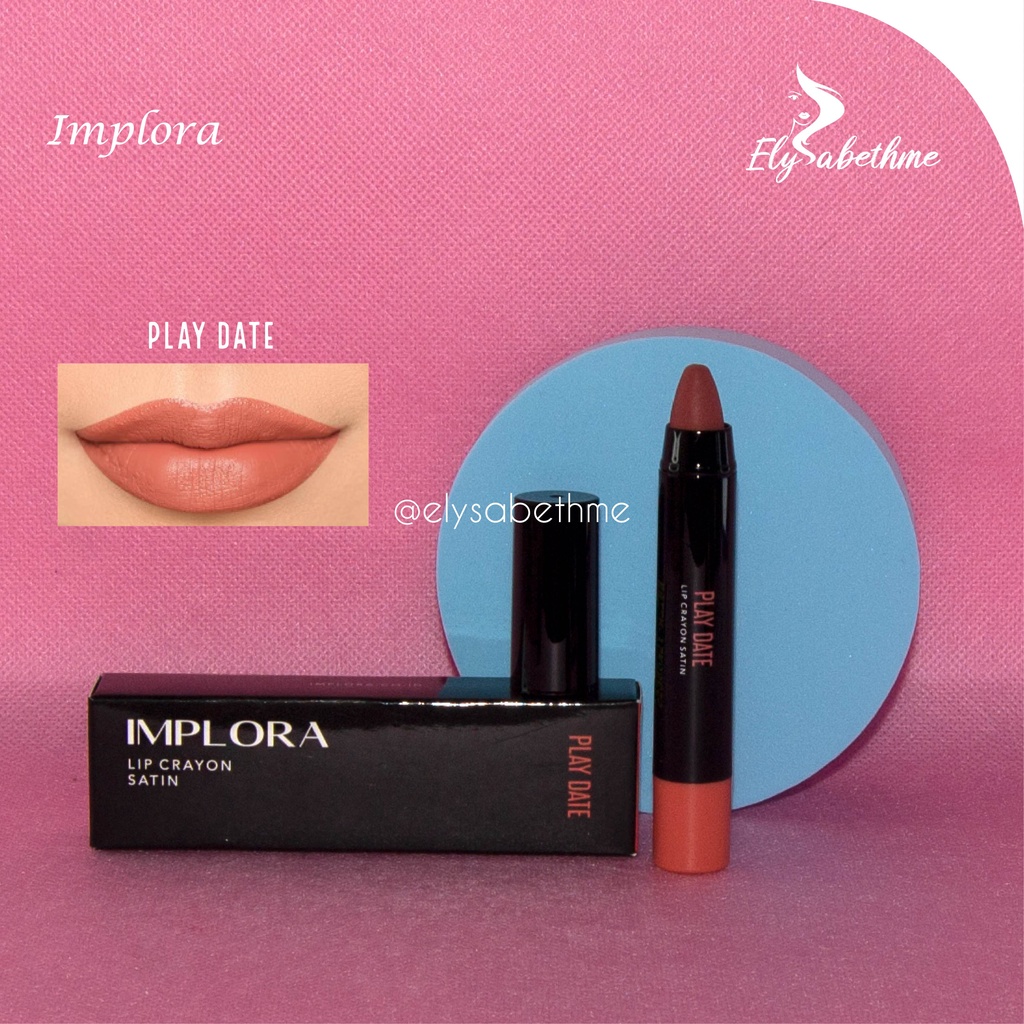 ✿ELYSABETHME✿ IMPLORA LIP crayon satin lipstick batang pelembab bibir lips bisa untuk ombre korea