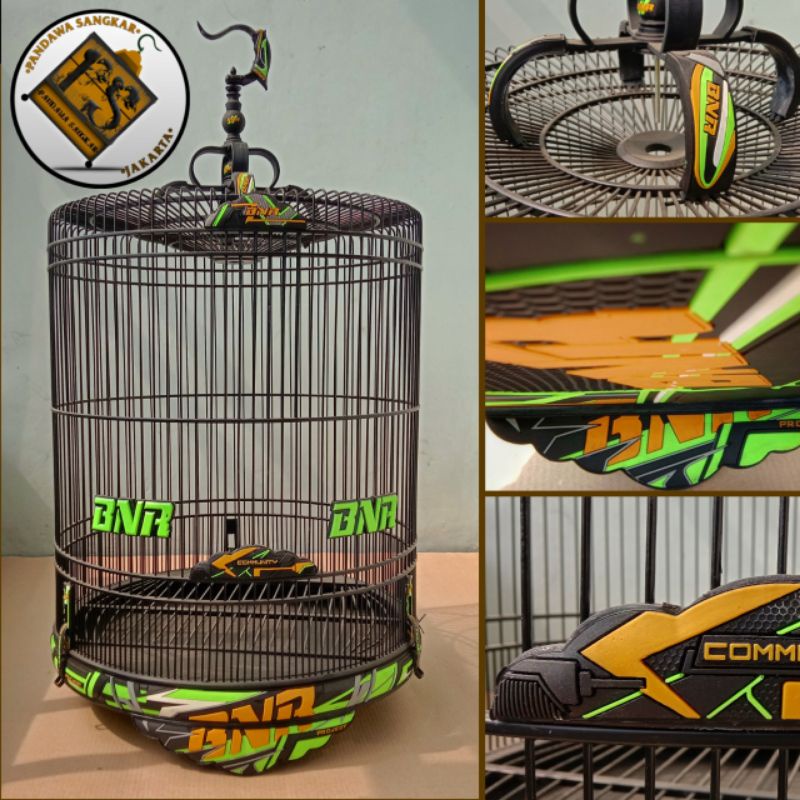SANGKAR/KANDANG MURAI BNR RACING GREEN GOLD NEW