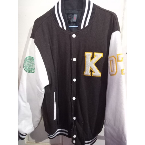 Varsity University Jacket Wool dan Leather hand Initial K