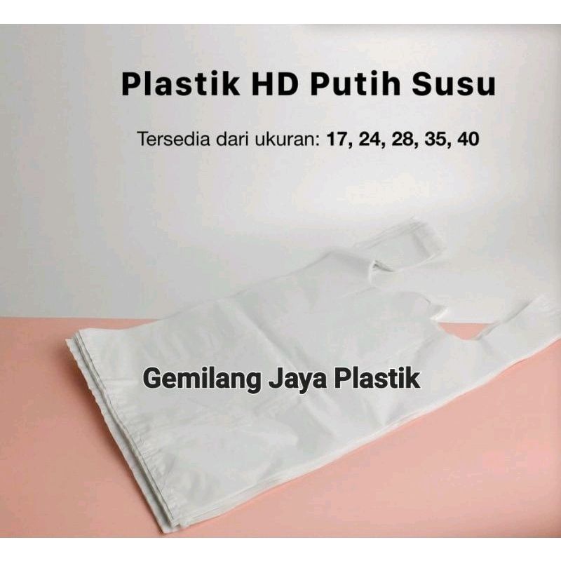 Kantong Plastik Putih Susu kantong Kresek Putih Tebal Uk 17 24 28 35 40