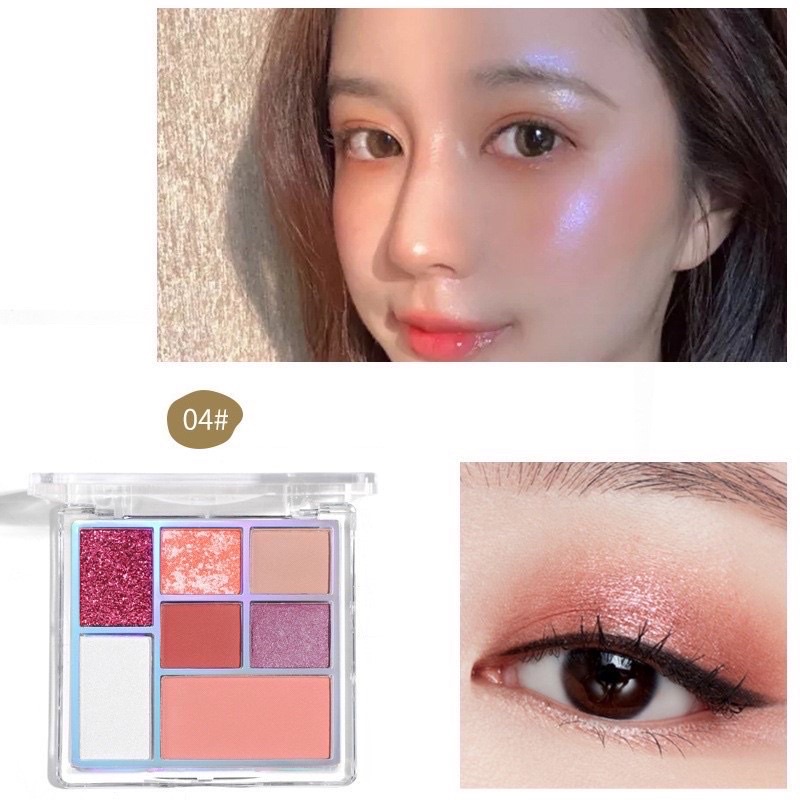 LAMEILA Eyeshadow 7 Colors Multiple Face Pallete Eyeshadow Highlighter Contour Blusher Pallete - MH