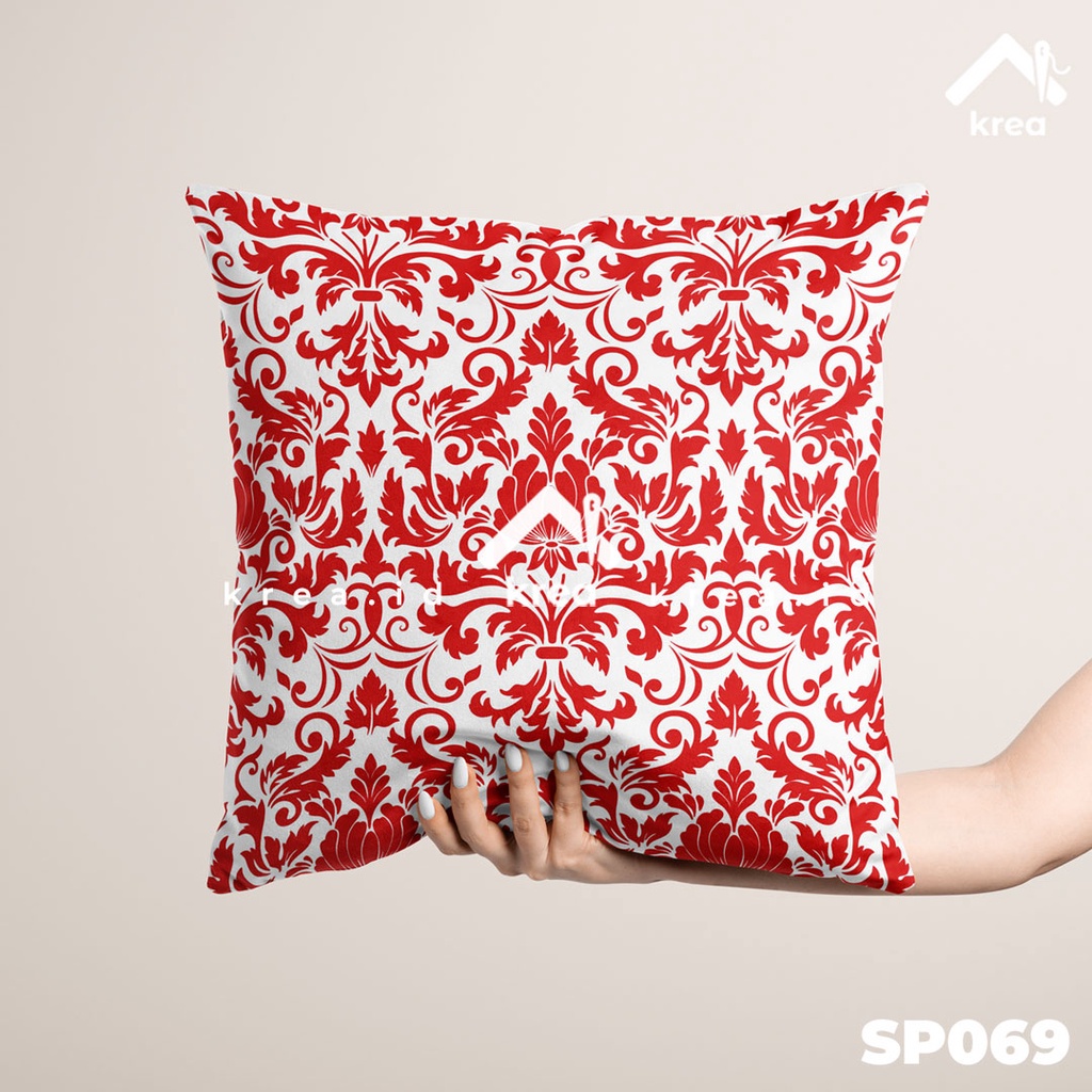 SARUNG BANTAL SOFA MERAH PREMIUM MINIMALIS 40x40 45x45 50x50 MOTIF 5