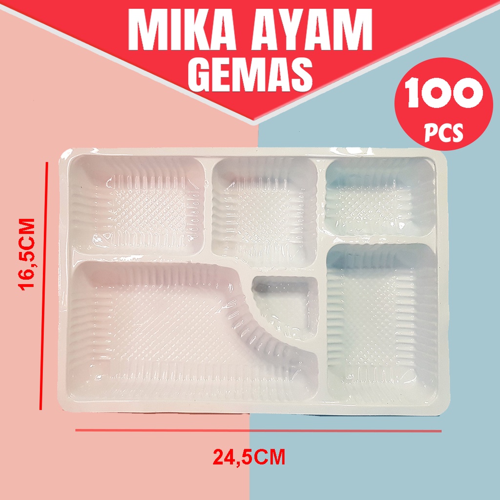 ( ISI 100PCS ) Mika Nasi/Mika Plastik Tempat Nasi/Mika Ayam Gemes