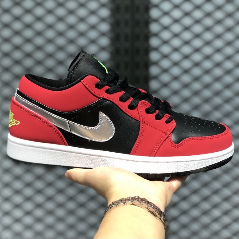 Sepatu Nike Air Jordan 1 Low Gym Red Green Pulse Merah Black Hitam Hijau Premium