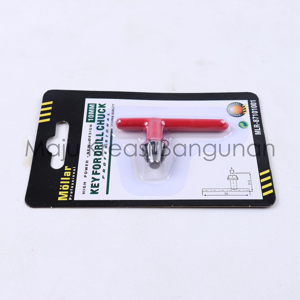 Kunci Kepala Bor Mollar 10mm Key for Drill Chuck Mesin Listrik Karet 10 mm