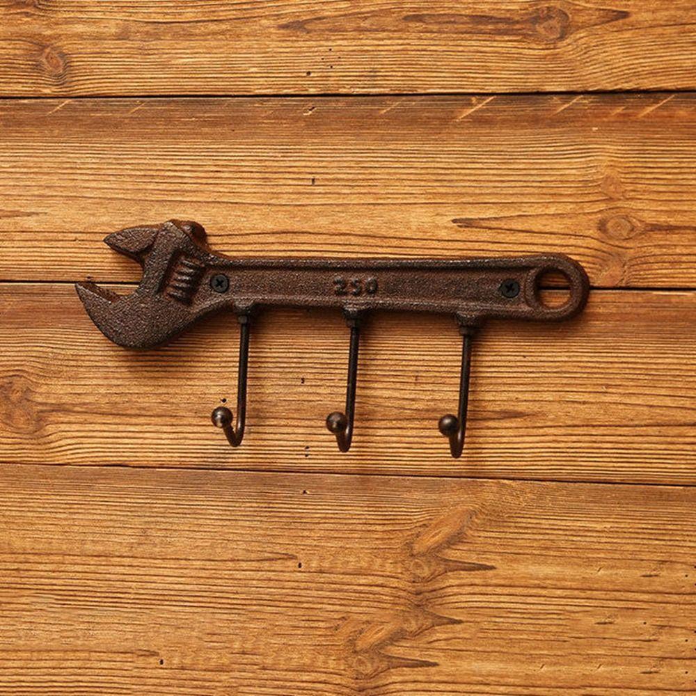 【 ELEGANT 】 Hook Cast Iron Retro Untuk Toko Bar Taman Gaya Industri Bentuk Spanner Metal Hanger