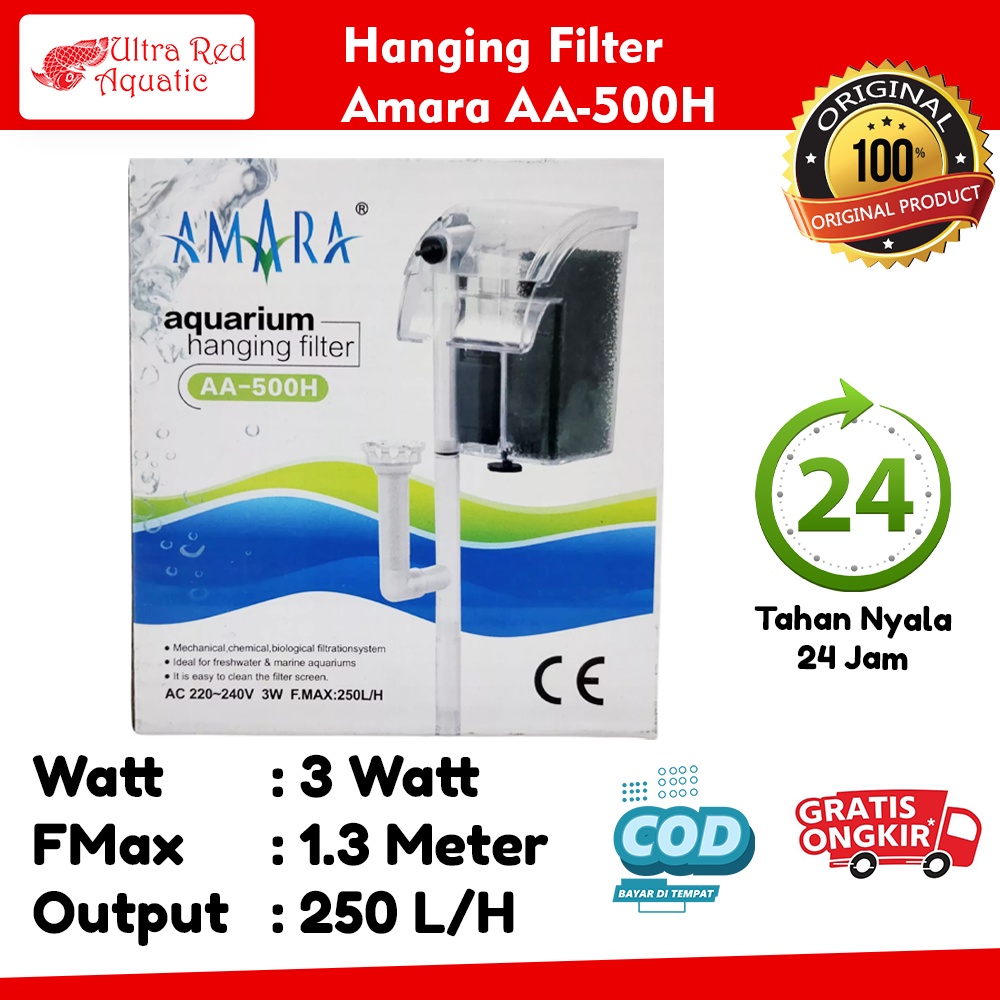 Amara Filter Gantung Hanging Filter Aquarium AA-500H AA 500H Aquascape