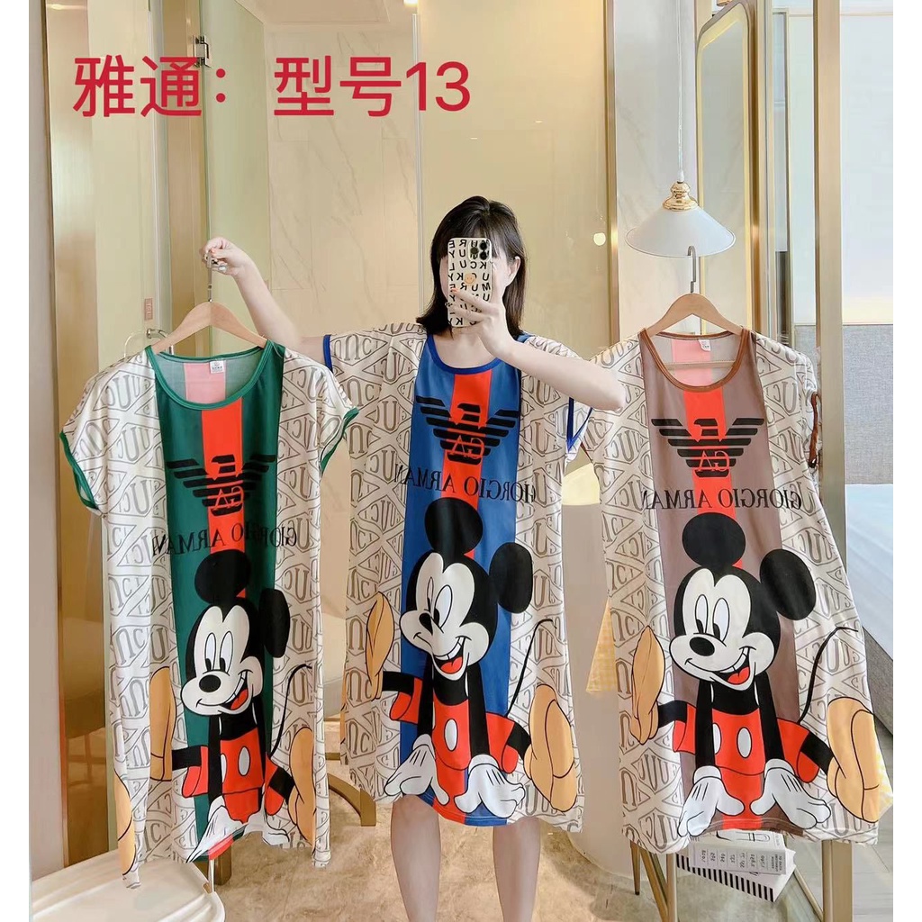 DRESS KOREA DASTER WANITA IMPORT LD 110 - 115cm MOTIF DISNEY SANRIO BAJU TIDUR WANITA