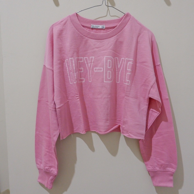 Bershka Crop Sweatshirt Wanita Original