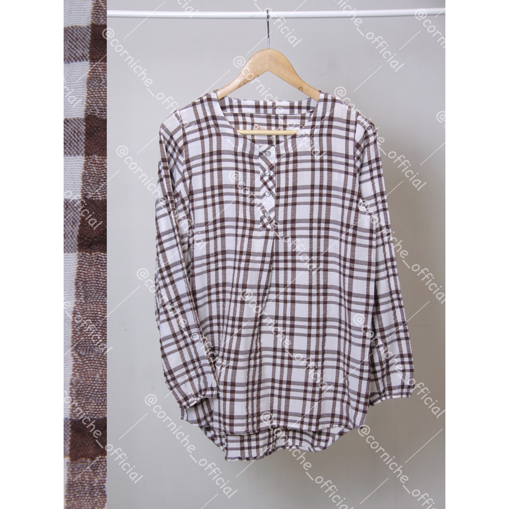 Corniche Alma Blouse Krinkle Brown - TP231605
