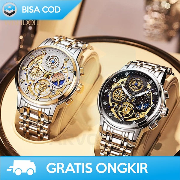 JAM TANGAN COWOK KEREN JAM PRIA WATERPROOF STAINLESS STEEL ORIGINAL