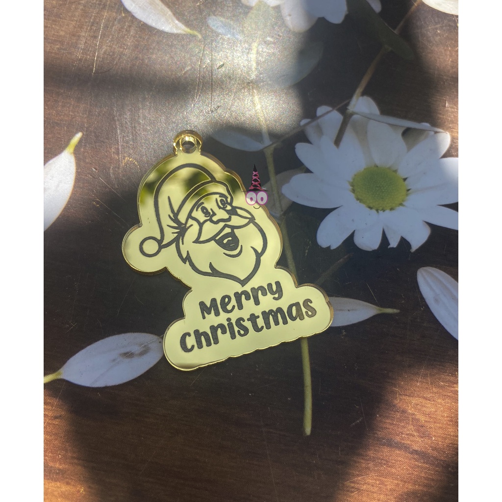 READY Tag Hampers Natal | Christmas Hampers | Dekorasi Natal | Kado Natal | Hiasan Kado Label Gift Tag Xmas |  | Ucapan Natal AKRILIK &amp; WOOD | Mini Tag Gantungan Natal Merry Christmas / Cupcake Label Hiasan Natal