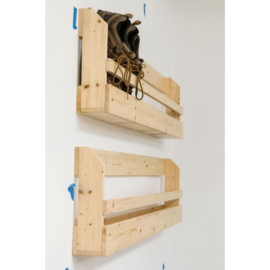 rak sepatu gantung minimalis / rak sepatu dari bahan kayu