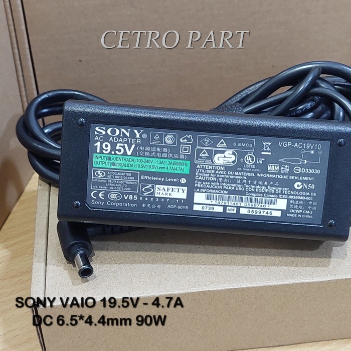 Adaptor Charger Sony VAIO VGN-FW520 VGN-FW520D VGN-FW520T VGN-FW520F BERGARANSI