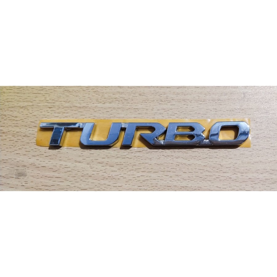 Emblem Mobil Logo Tulisan Turbo Chrome