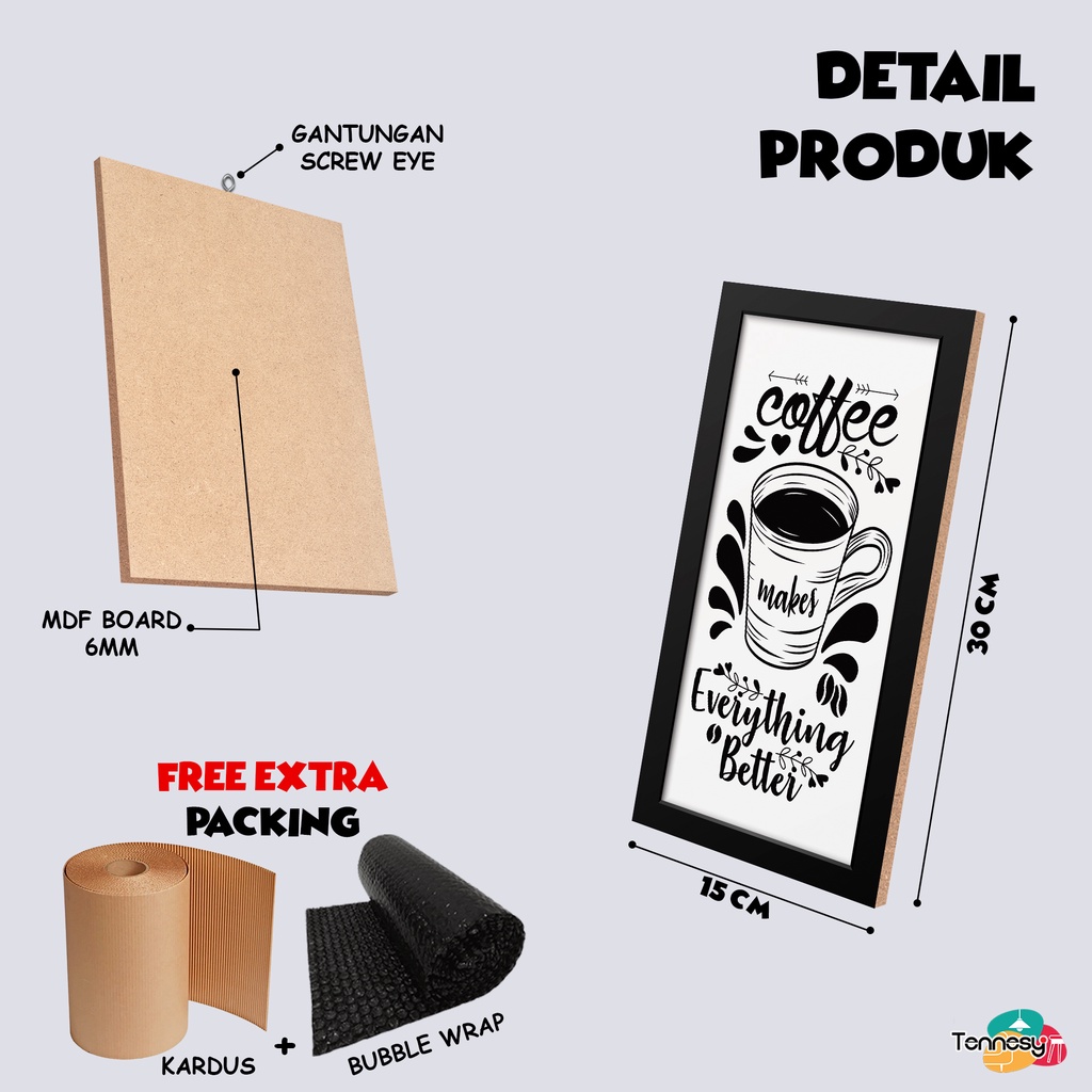 HIASAN DINDING WALL DECOR PAJANGAN POSTER DEKORASI KAMAR RUMAH COFFEE KOPI