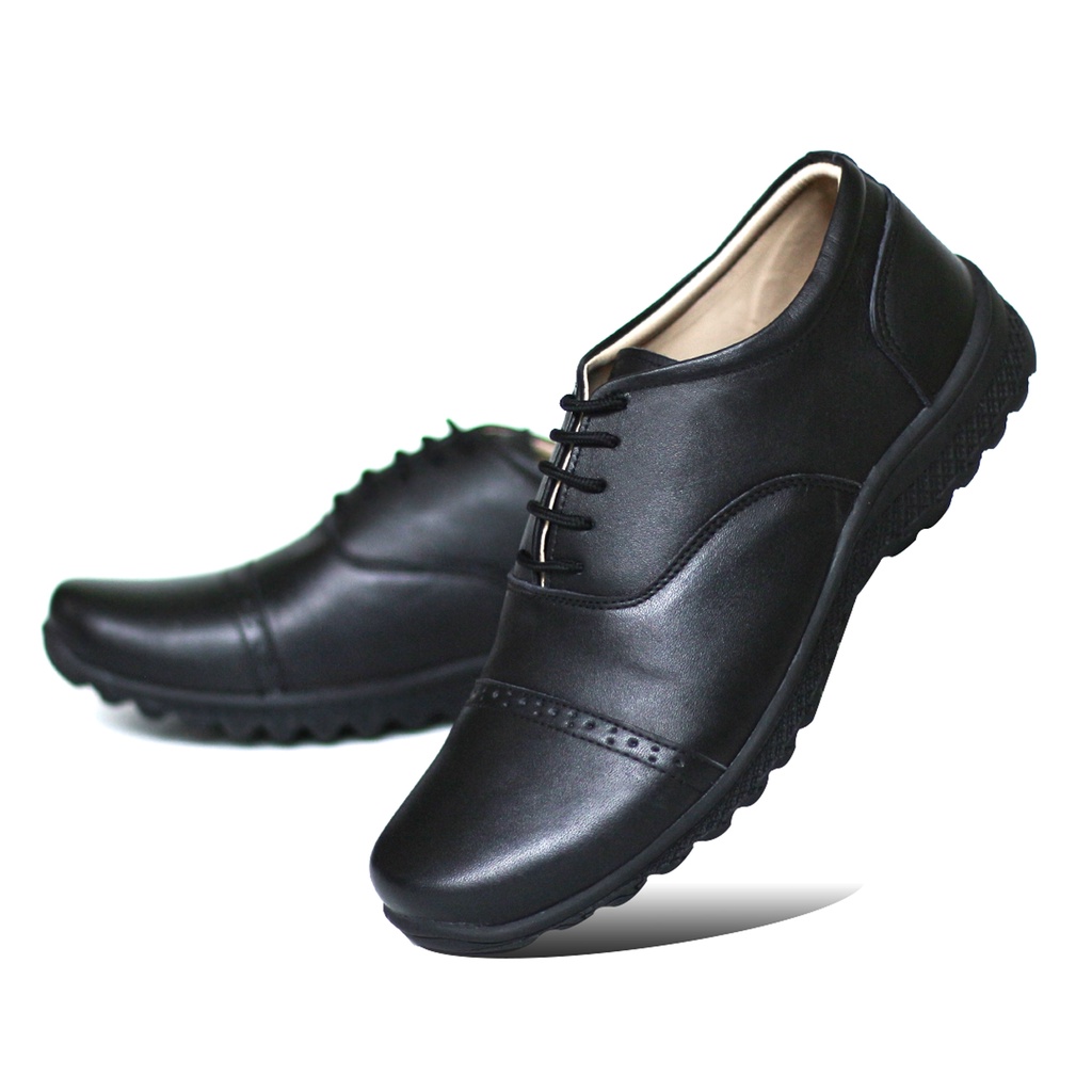 BURAY X SEPATU FORMAL PANTOFEL KULIT PRIA ASLI CASUAL KERJA KANTOR ORIGINAL BLACK BROWN FASHION TRANDY MURAH - Sepatu Pantofel Pria Resmi Oxford Tali Hitam Casual Formal Kuliah Kondangan Kerja Guru