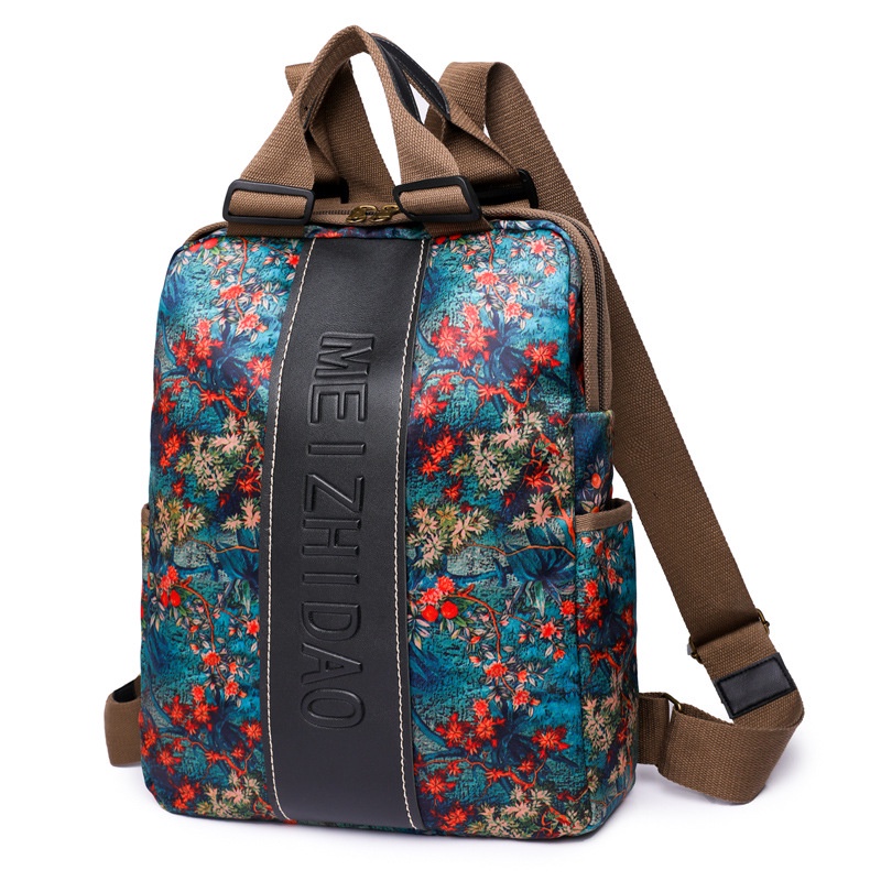 TAS RANSEL WANITA BESAR MUAT LAPTOP MOTIF BUNGA NYLON SASTIMA TA708G3 IMPORT BACKPACK KOREA PUNGGUNG GENDONG SEKOLAH KULIAH KERJA REMAJA KEKINIAN CEWEK MURAH FASHION BRANDED