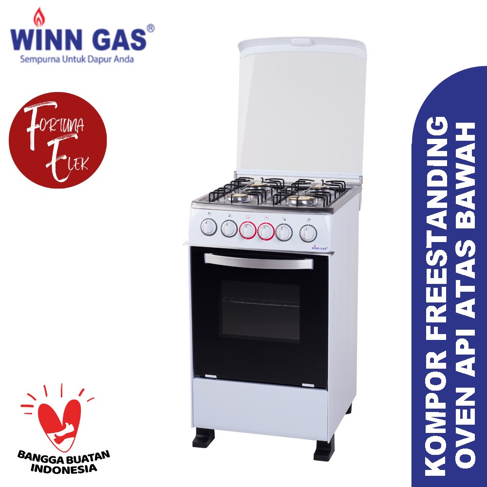 Winn Gas Kompor Gas Free Standing 4 tungku + Oven W 5060 A Hitam