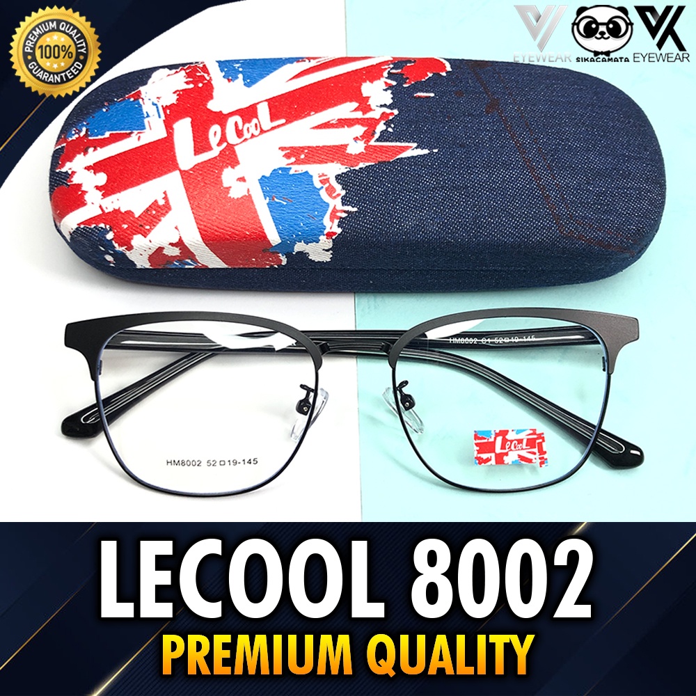 Kacamata PREMIUM LeCool 8002 Original Impor Photocromic Anti Radiasi Blueray Bluecromic Minus, Plus, Silinder (Pria/Wanita)